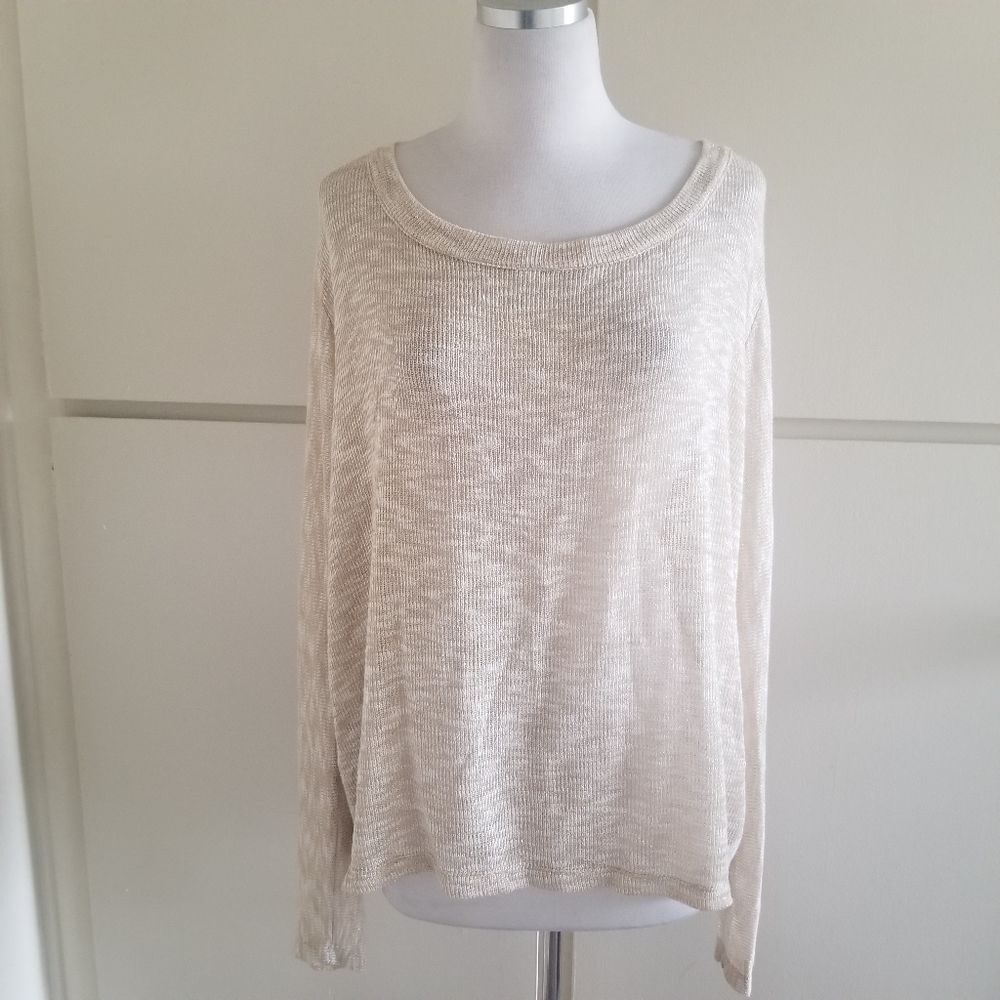 Foxbait Ivory/Gold Sweater w/ Back Closure, S/M